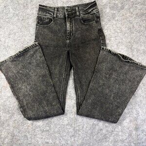 Kancan Jeans Womens 7/27 (27x31) High Rise Flare Denim Stretch Casual Black